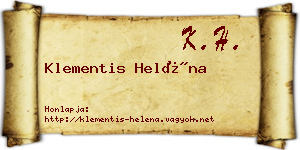 Klementis Heléna névjegykártya